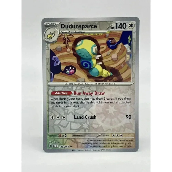 Dudunsparce 129/162 Reverse Holo Rare Temporal Forces Pokemon TCG Mint Unplayed - Picture 1 of 7